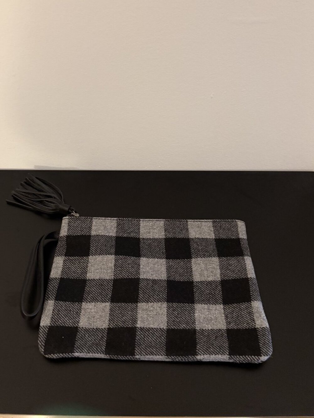 J Jill Buffalo Check Wristlet in Black and Grey Never Used